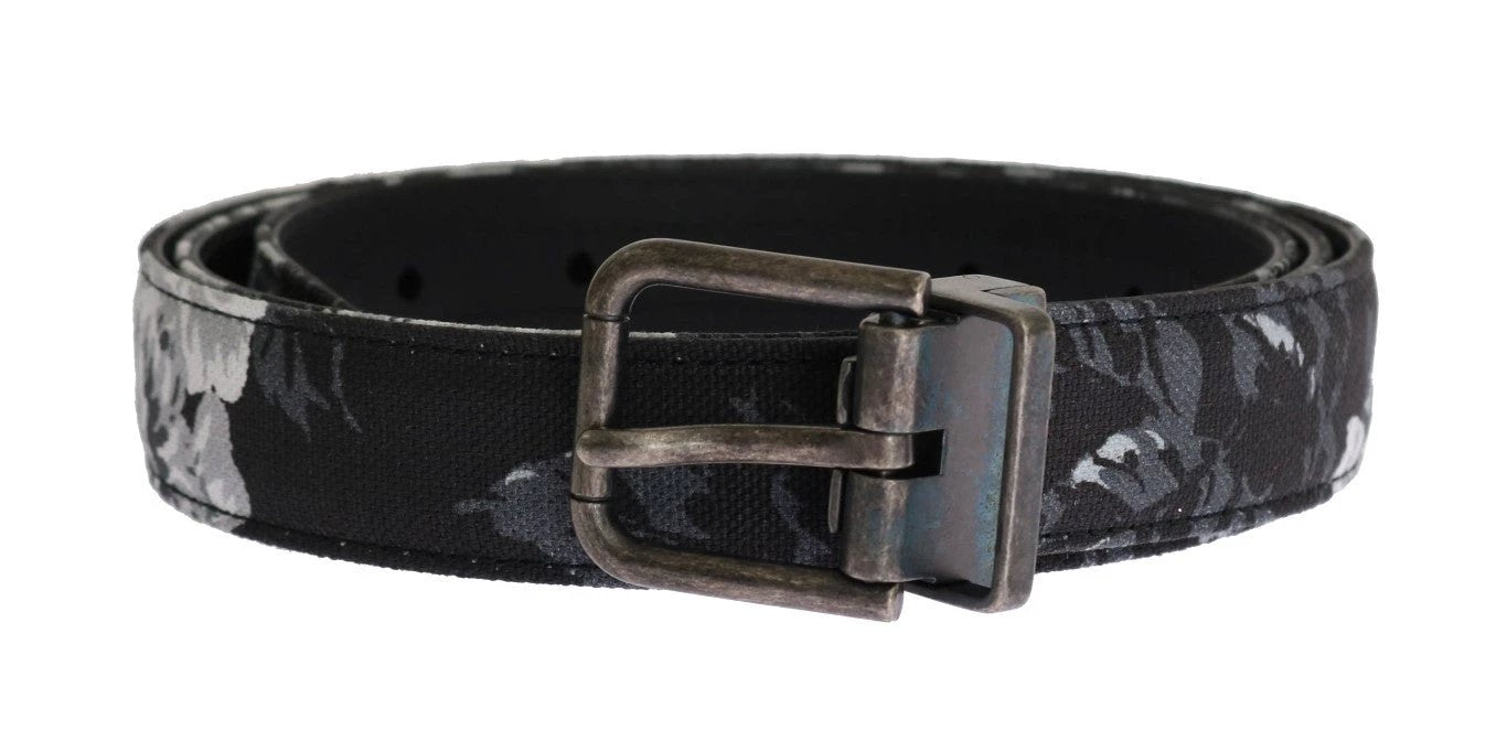Dolce & Gabbana Black Cayman Linen Leather Belt by Dolce & Gabbana
