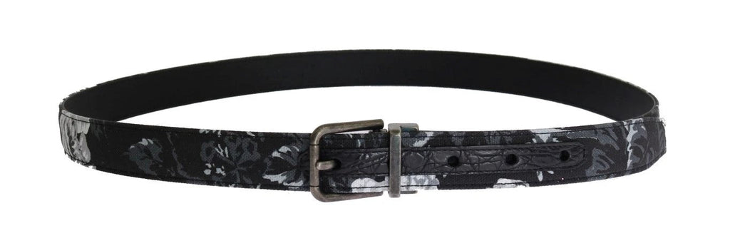 Dolce & Gabbana Black Cayman Linen Leather Belt by Dolce & Gabbana