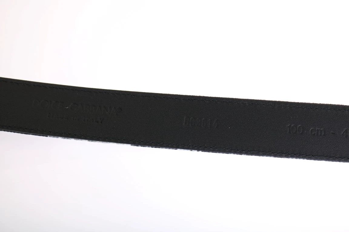 Dolce & Gabbana Black Cayman Linen Leather Belt by Dolce & Gabbana