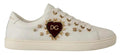 Dolce & Gabbana White Leather Gold Red Heart Sneakers Shoes by Dolce & Gabbana