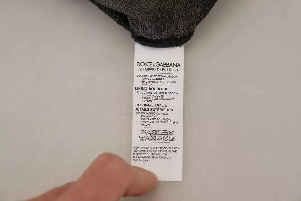 Dolce & Gabbana Black Cotton Logo Hooded Sweatshirt Sweater by Dolce & Gabbana