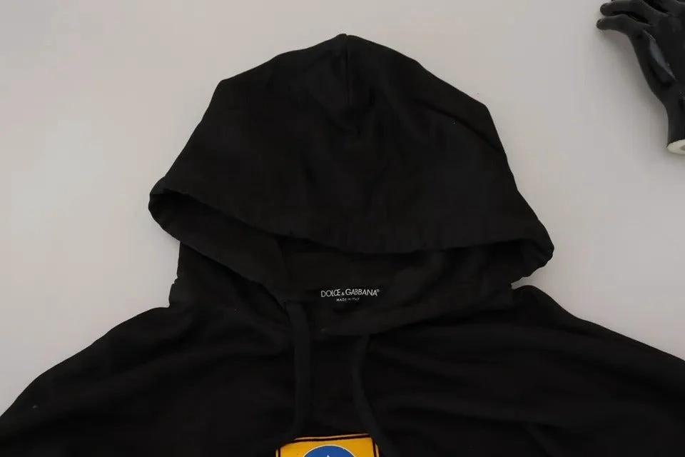 Dolce & Gabbana Black Cotton Logo Hooded Sweatshirt Sweater by Dolce & Gabbana