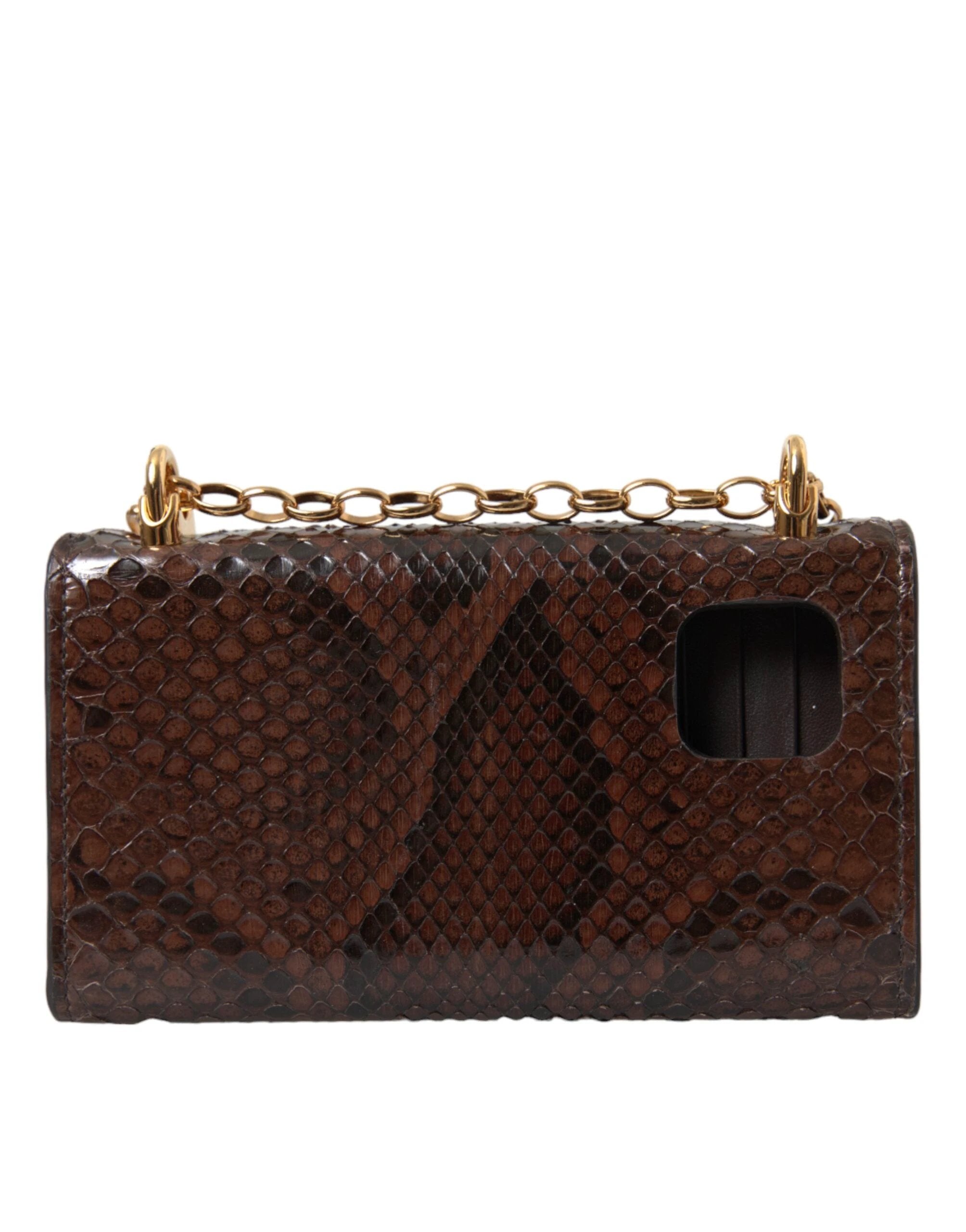 Dolce & Gabbana Brown Python Leather DG Girls Crossbody Phone Bag by Dolce & Gabbana