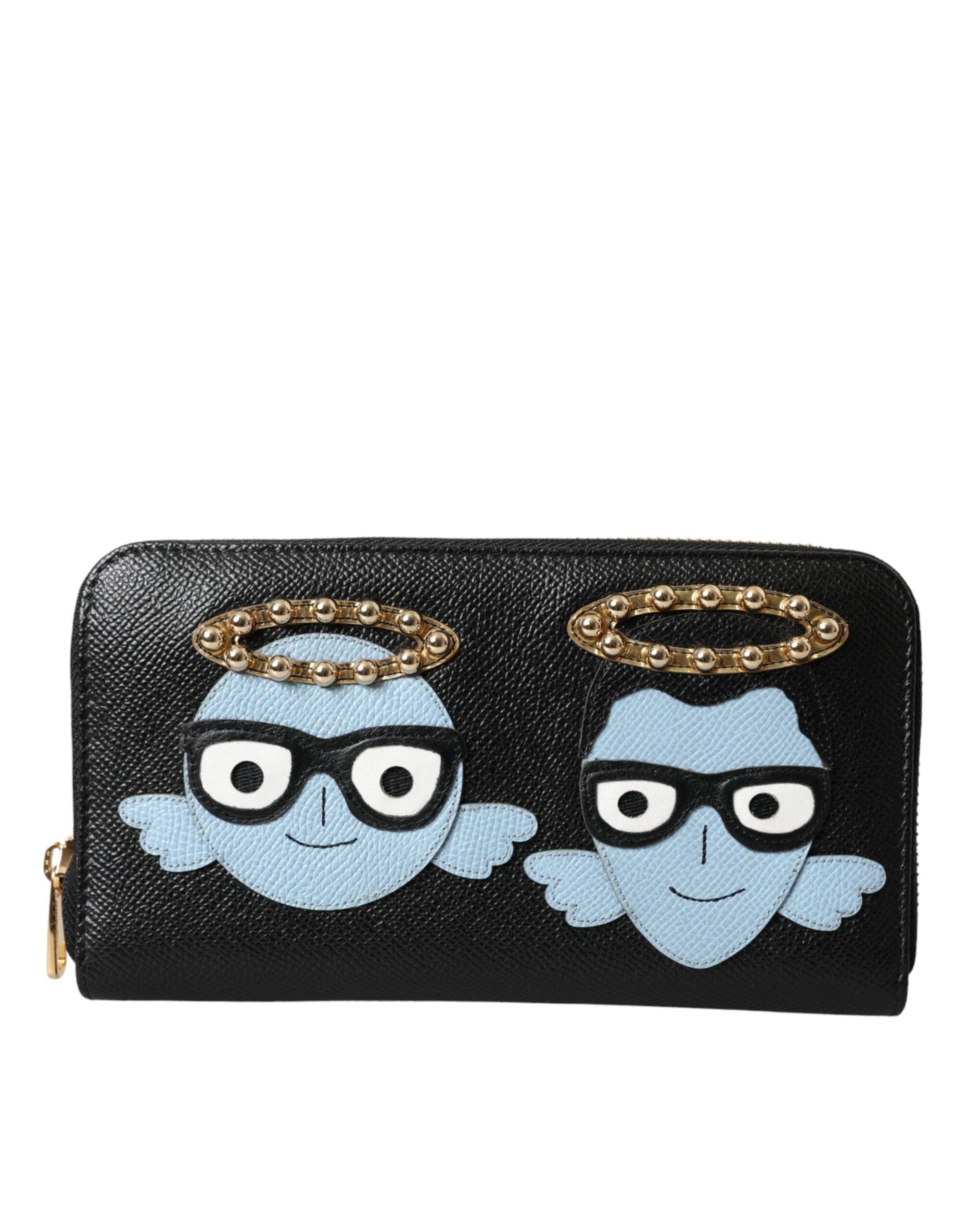 Dolce & Gabbana Black Blue Leather #DGFAMILY Zipper Continental Men Wallet by Dolce & Gabbana