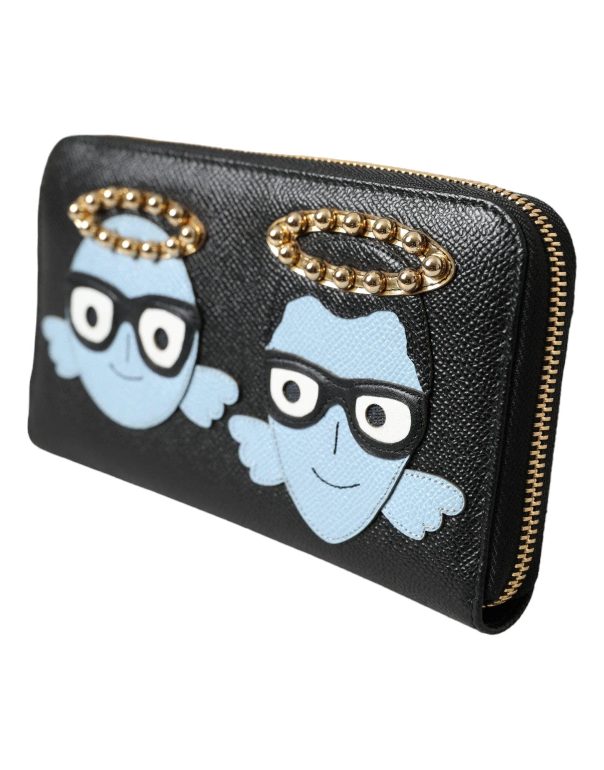 Dolce & Gabbana Black Blue Leather #DGFAMILY Zipper Continental Men Wallet by Dolce & Gabbana