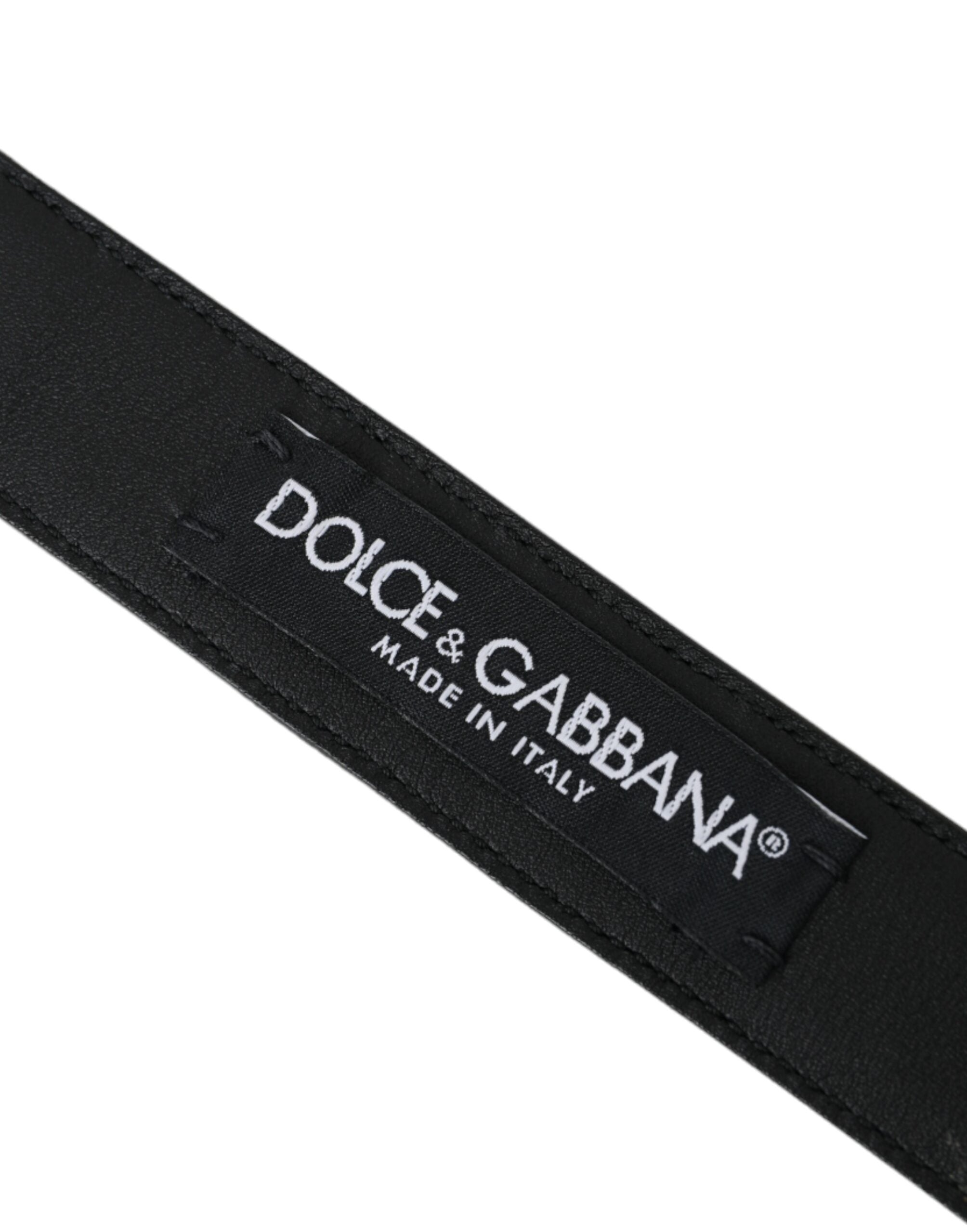 Dolce & Gabbana Dark Brown Perforated Leather Metal Buckle Belt Men by Dolce & Gabbana