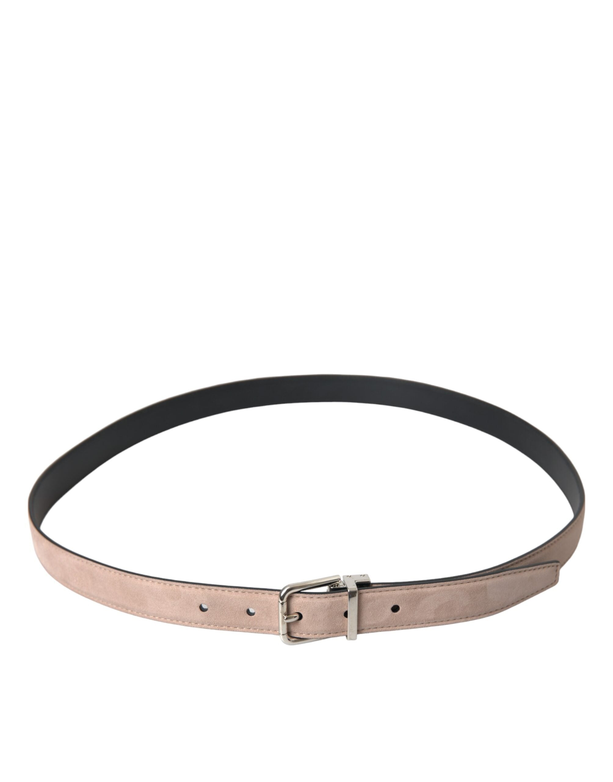 Dolce & Gabbana Beige Suede Leather Silver Buckle Belt Men by Dolce & Gabbana