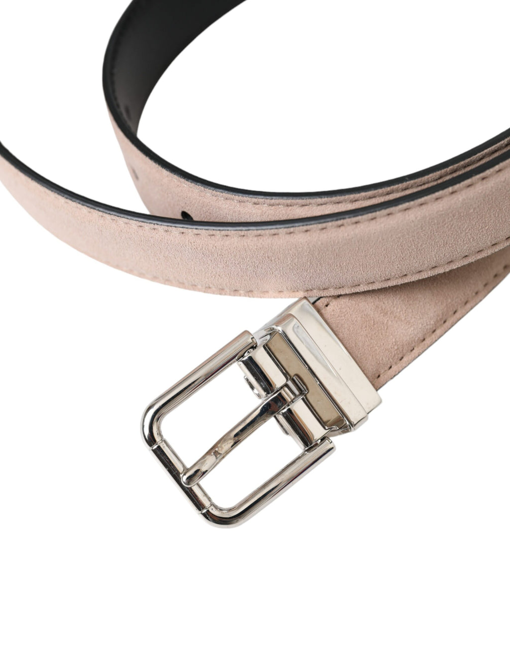 Dolce & Gabbana Beige Suede Leather Silver Buckle Belt Men by Dolce & Gabbana