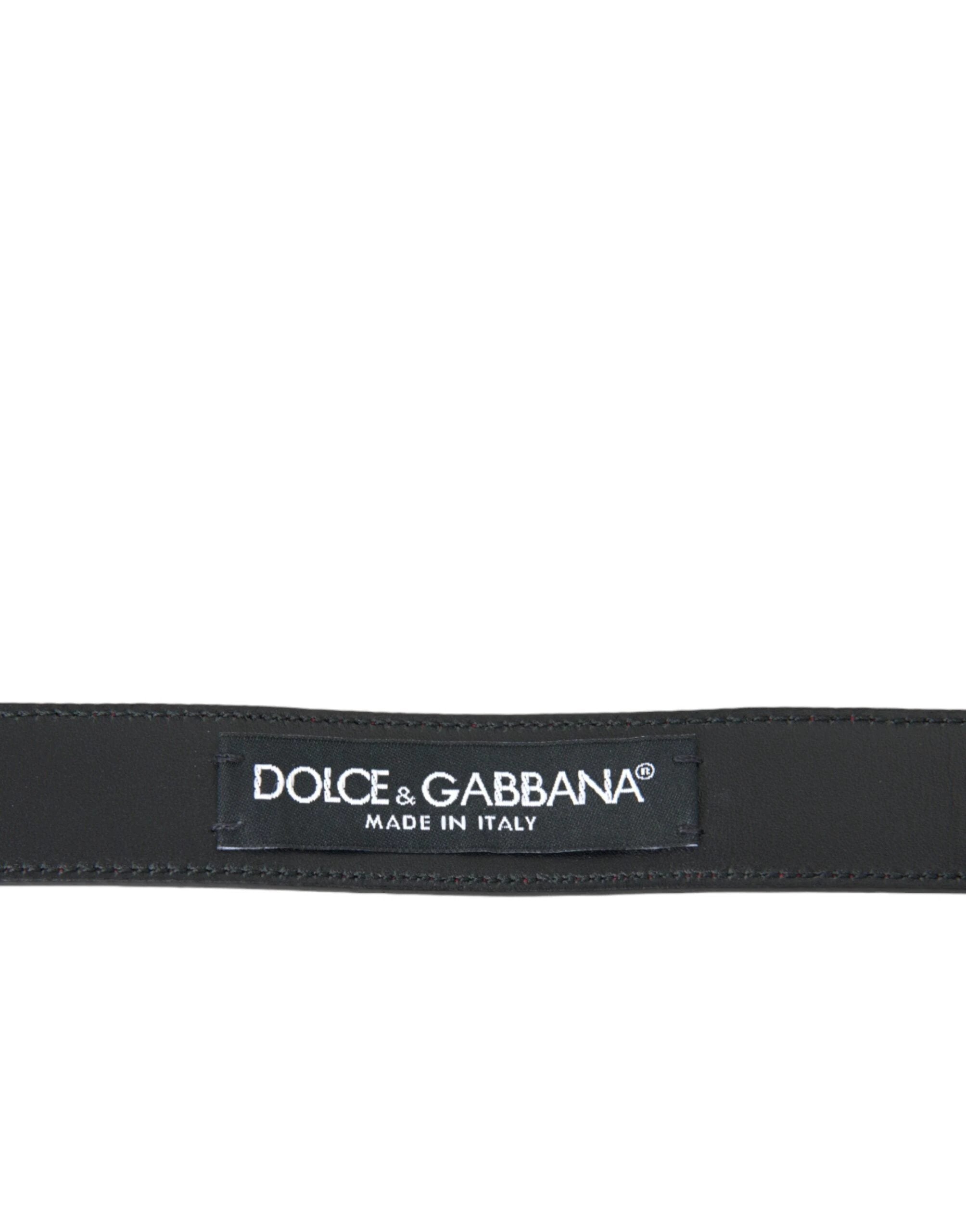 Dolce & Gabbana Red Leather Silver Metal Buckle Belt Men by Dolce & Gabbana