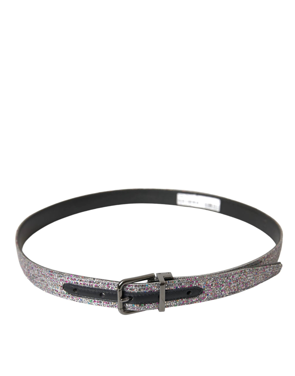 Dolce & Gabbana Multicolor Embellished Silver Metal Buckle Belt by Dolce & Gabbana