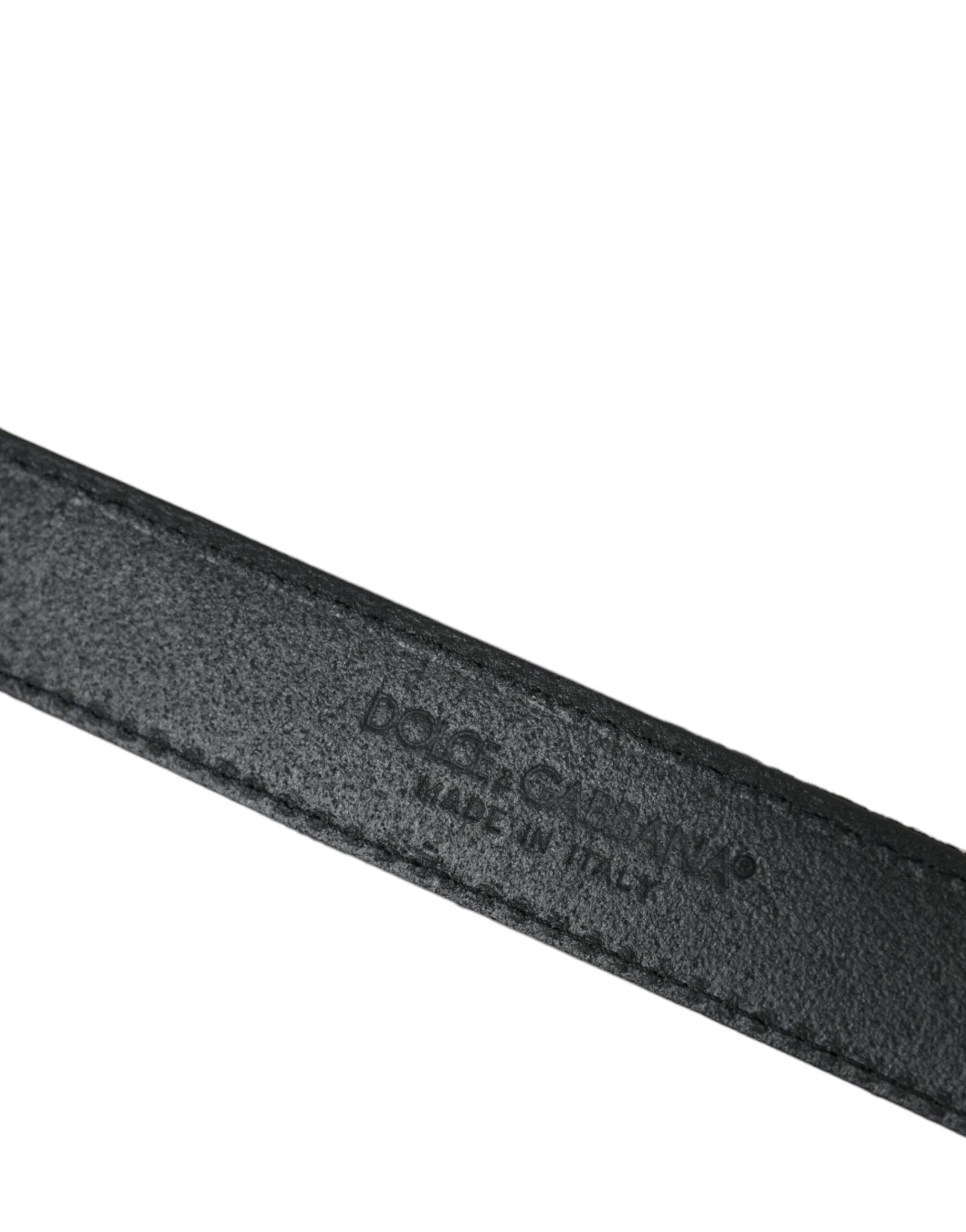 Dolce & Gabbana Black Jacquard Stripes Silver Metal Buckle Belt by Dolce & Gabbana