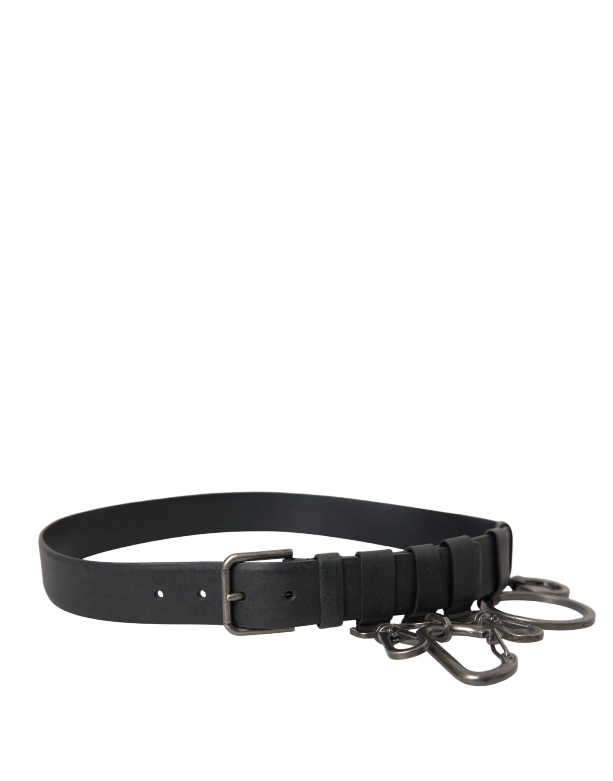 Dolce & Gabbana Black Calf Leather Silver Metal Buckle Belt by Dolce & Gabbana