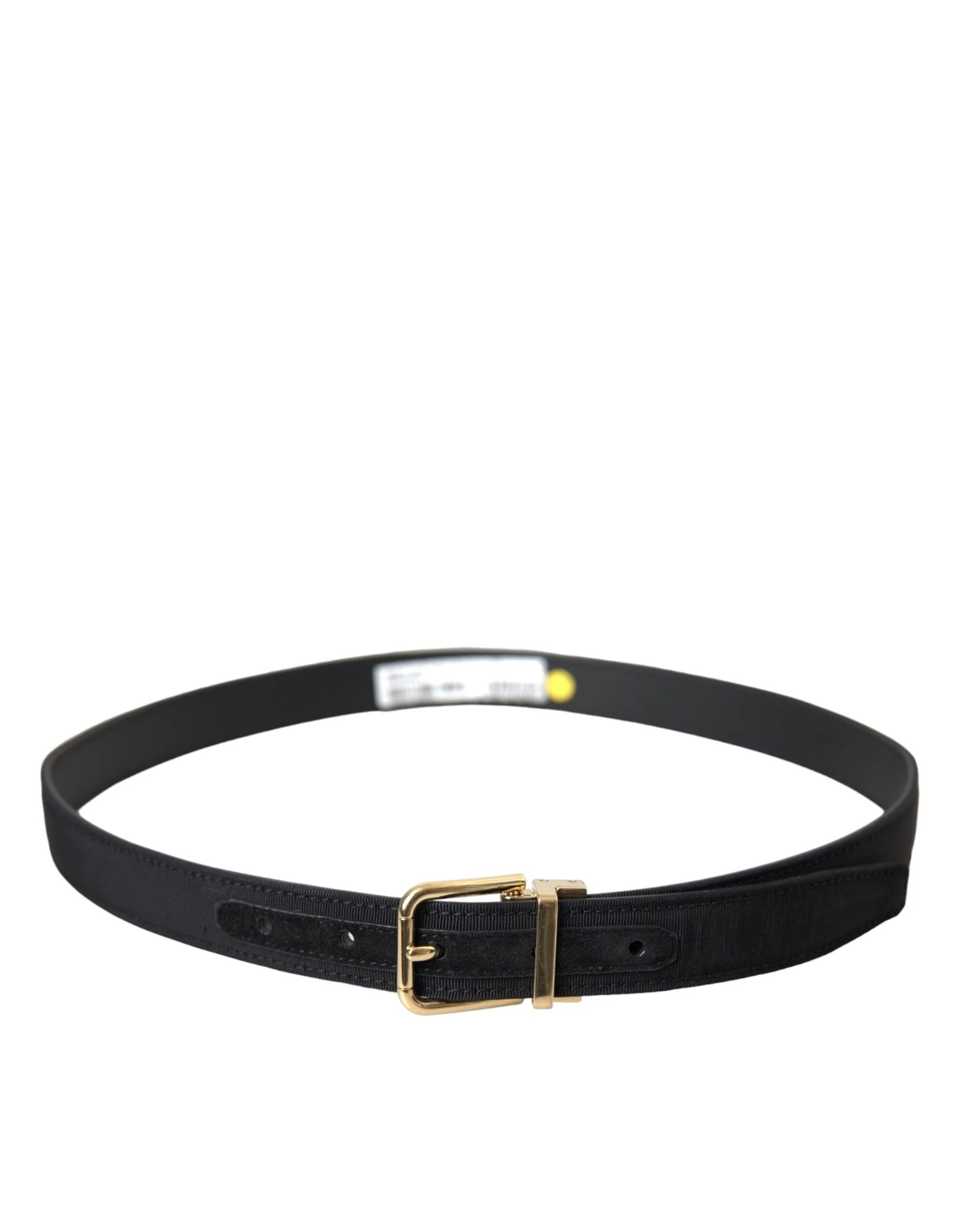 Dolce & Gabbana Black Gros Grain Gold Metal Buckle Belt Men by Dolce & Gabbana