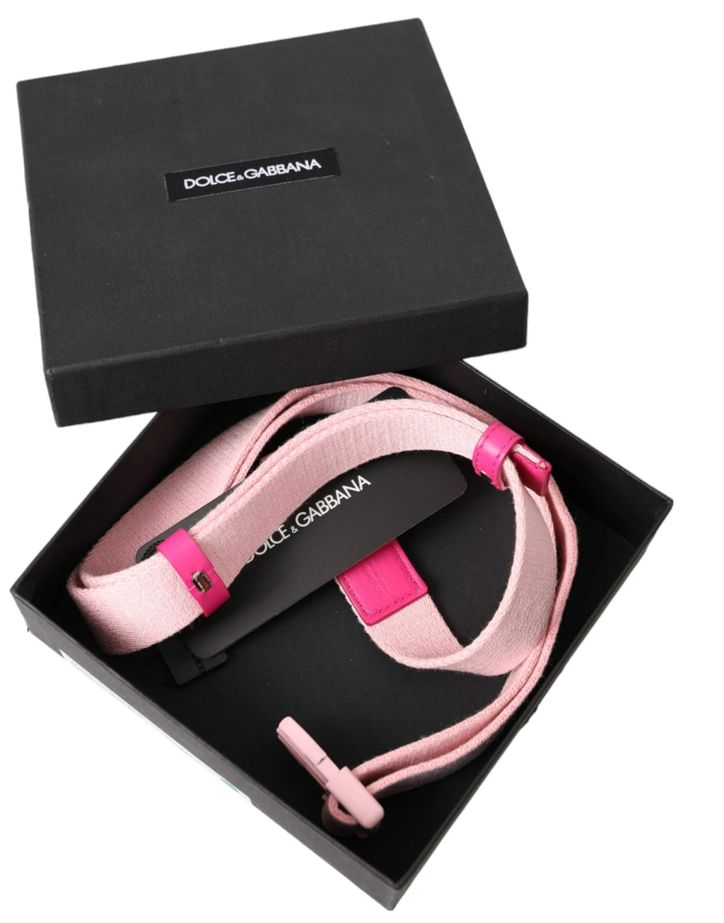 Dolce & Gabbana Pink Canvas Stretch Plastic Buckle Women Belt by Dolce & Gabbana