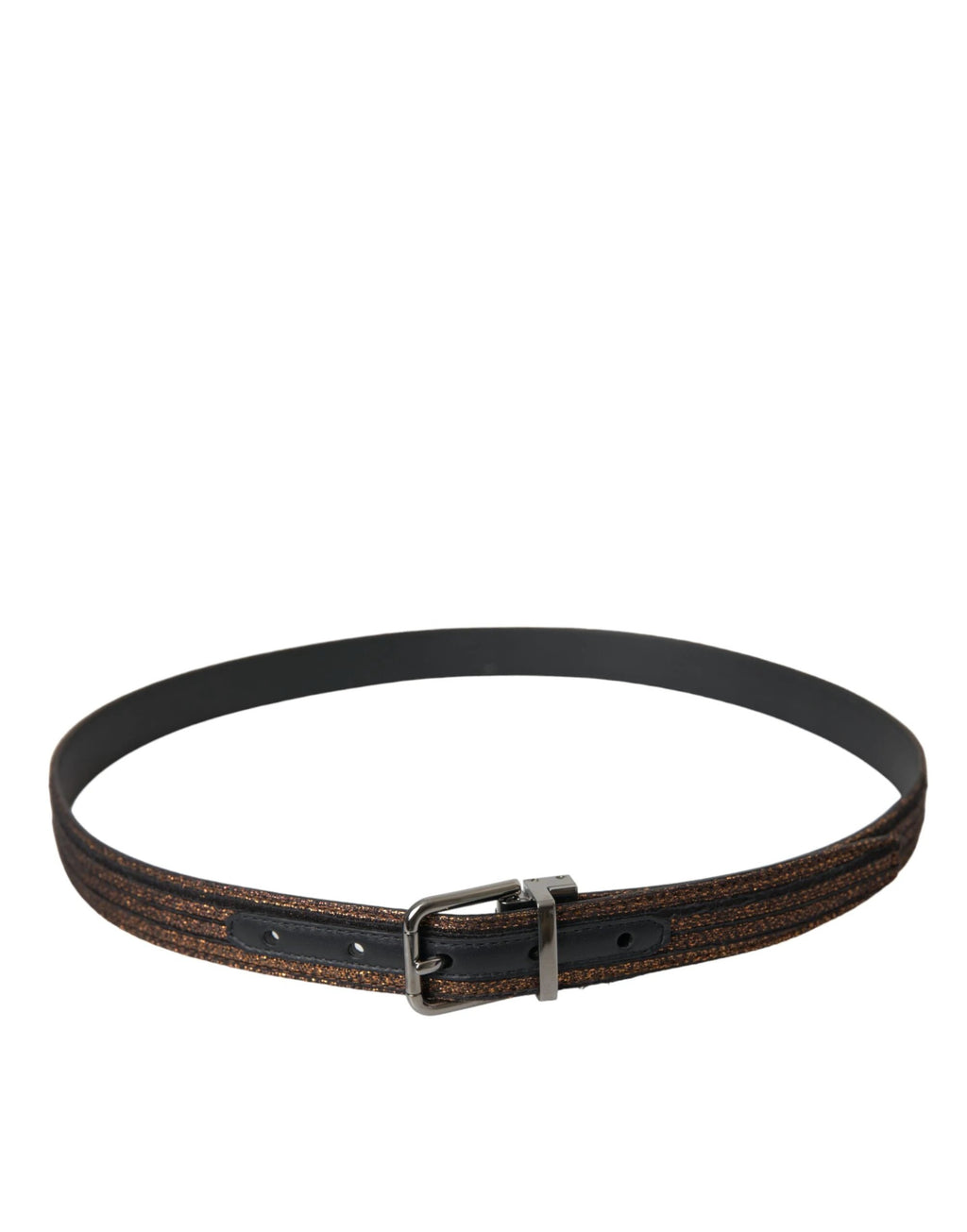 Dolce & Gabbana Gold Jacquard Stripes Silver Metal Buckle Belt by Dolce & Gabbana