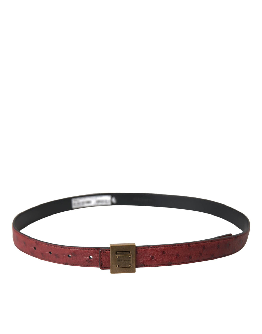 Dolce & Gabbana Brown Leather Square Metal Buckle Belt by Dolce & Gabbana