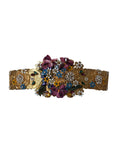 Ceinture large Dolce &amp; Gabbana multicolore ornée de cristaux et de fleurs