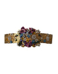 Dolce & Gabbana Multicolor Embellished Floral Crystal Wide Waist Belt by Dolce & Gabbana