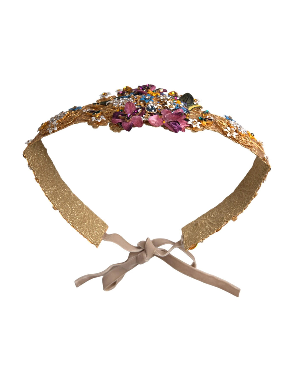 Dolce & Gabbana Multicolor Embellished Floral Crystal Wide Waist Belt by Dolce & Gabbana