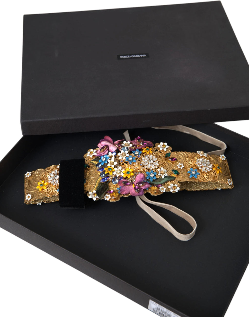 Dolce & Gabbana Multicolor Embellished Floral Crystal Wide Waist Belt by Dolce & Gabbana