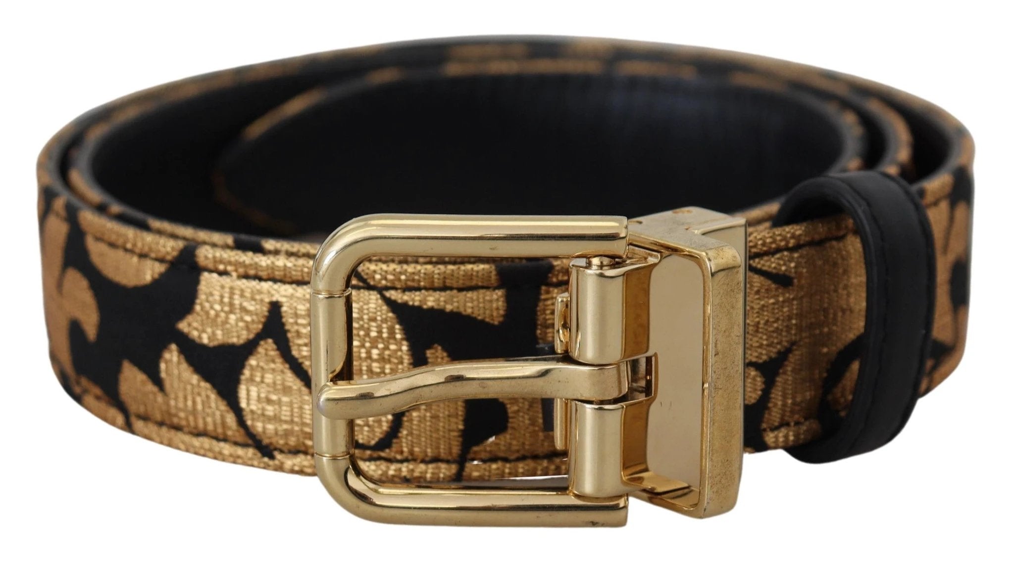Dolce & Gabbana Multicolor Jacquard Leather Logo Buckle Belt by Dolce & Gabbana