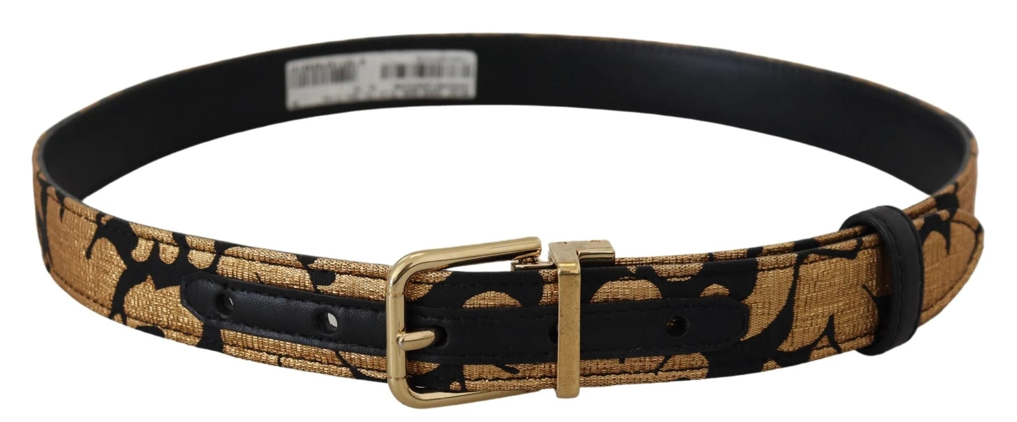 Dolce & Gabbana Multicolor Jacquard Leather Logo Buckle Belt by Dolce & Gabbana