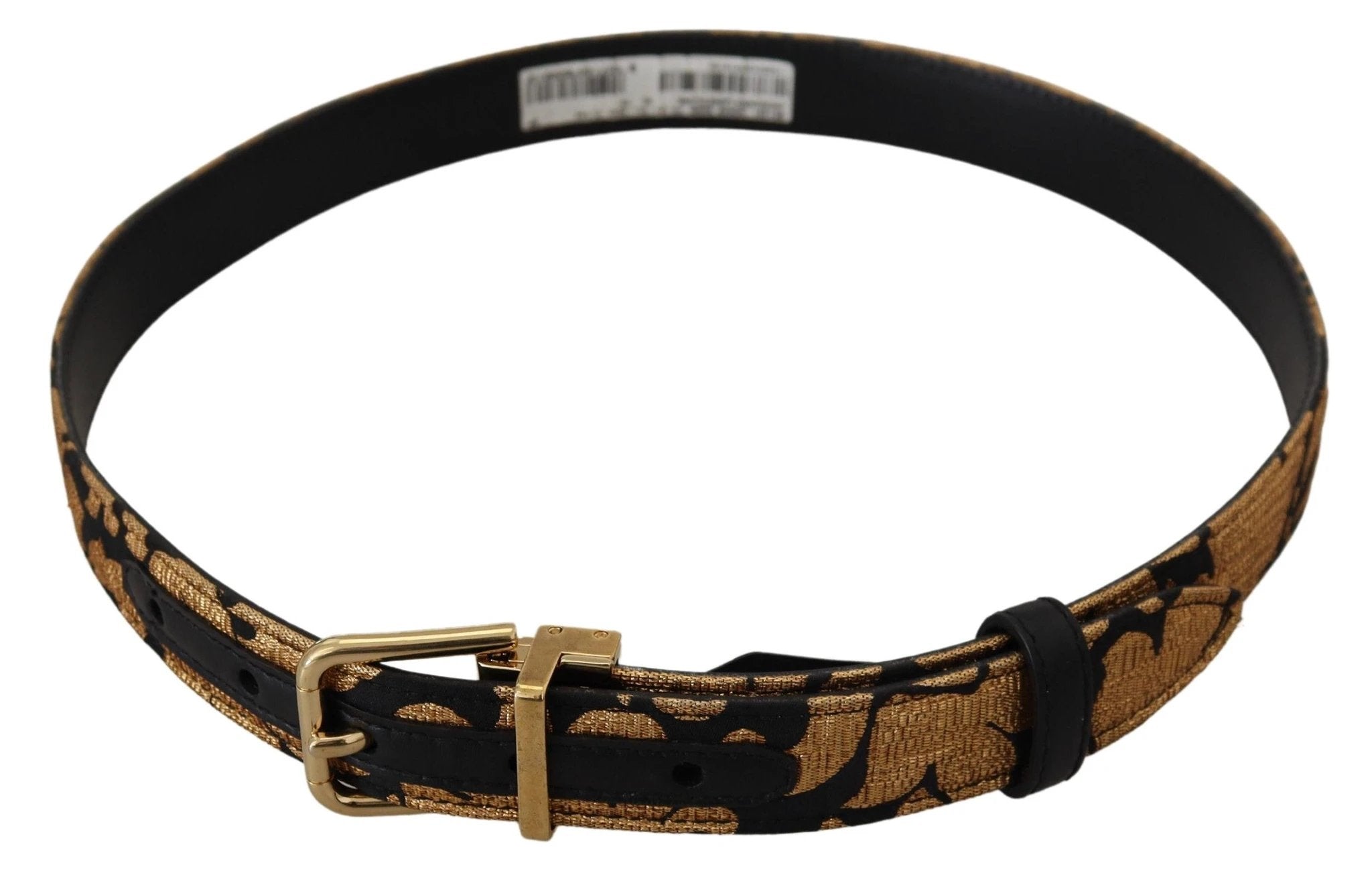 Dolce & Gabbana Multicolor Jacquard Leather Logo Buckle Belt by Dolce & Gabbana