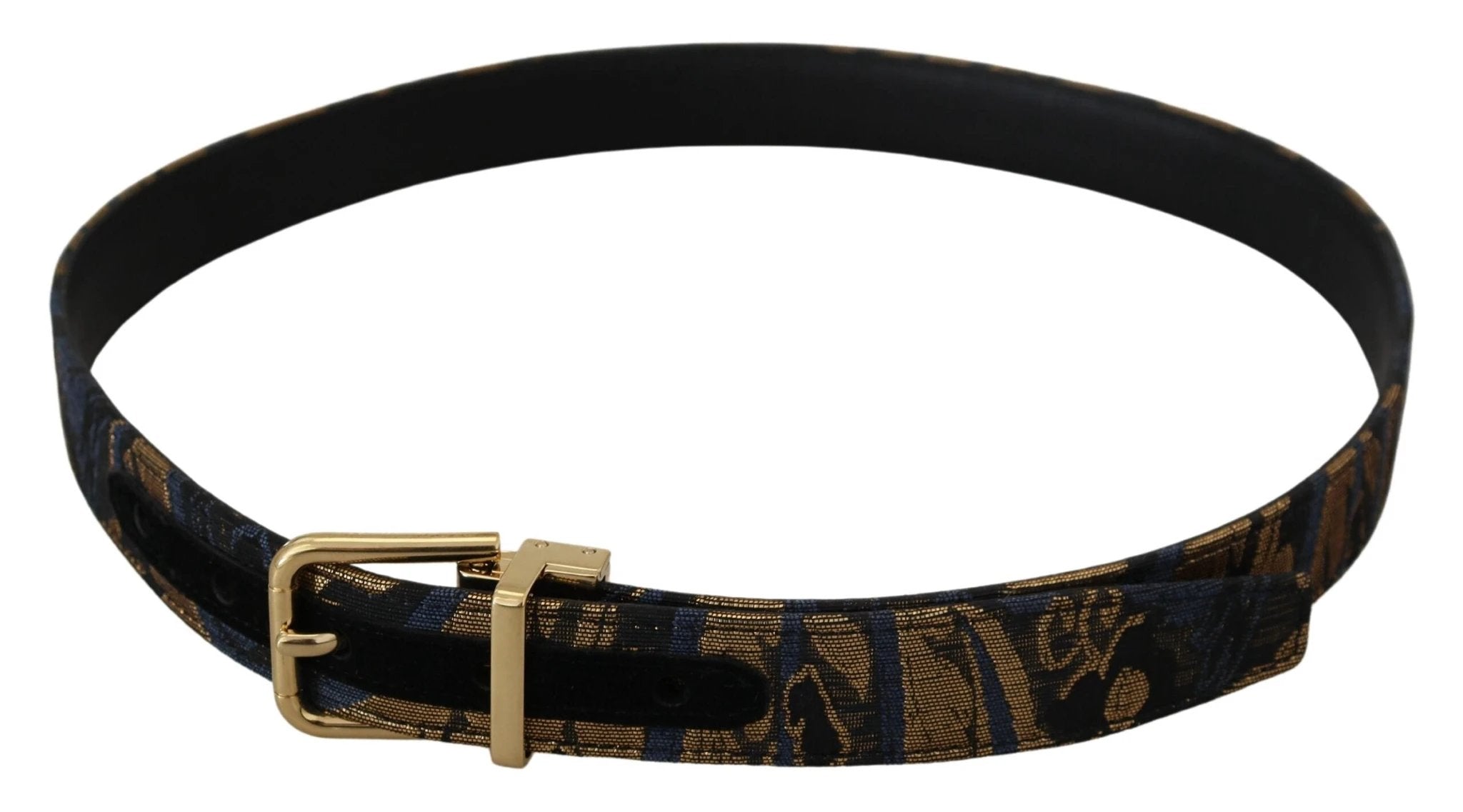 Dolce & Gabbana Multicolor Jacquard Leather Logo Buckle Belt by Dolce & Gabbana