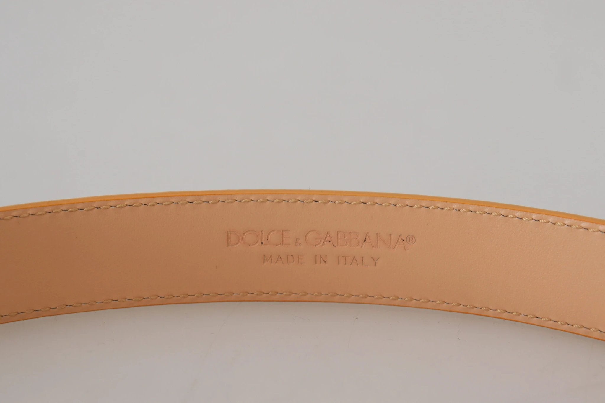 Dolce & Gabbana Beige Exotic Leather Gold Metal Buckle Belt by Dolce & Gabbana