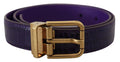 Dolce & Gabbana Purple Exotic Leather Gold Metal Buckle Belt by Dolce & Gabbana