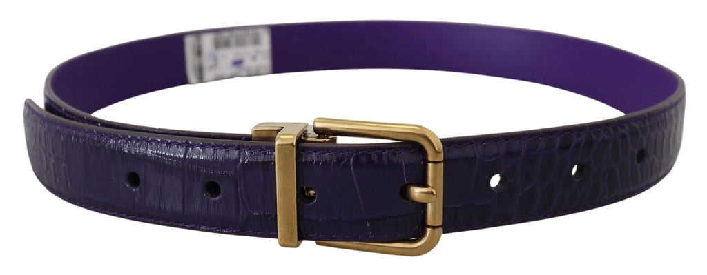 Dolce & Gabbana Purple Exotic Leather Gold Metal Buckle Belt by Dolce & Gabbana