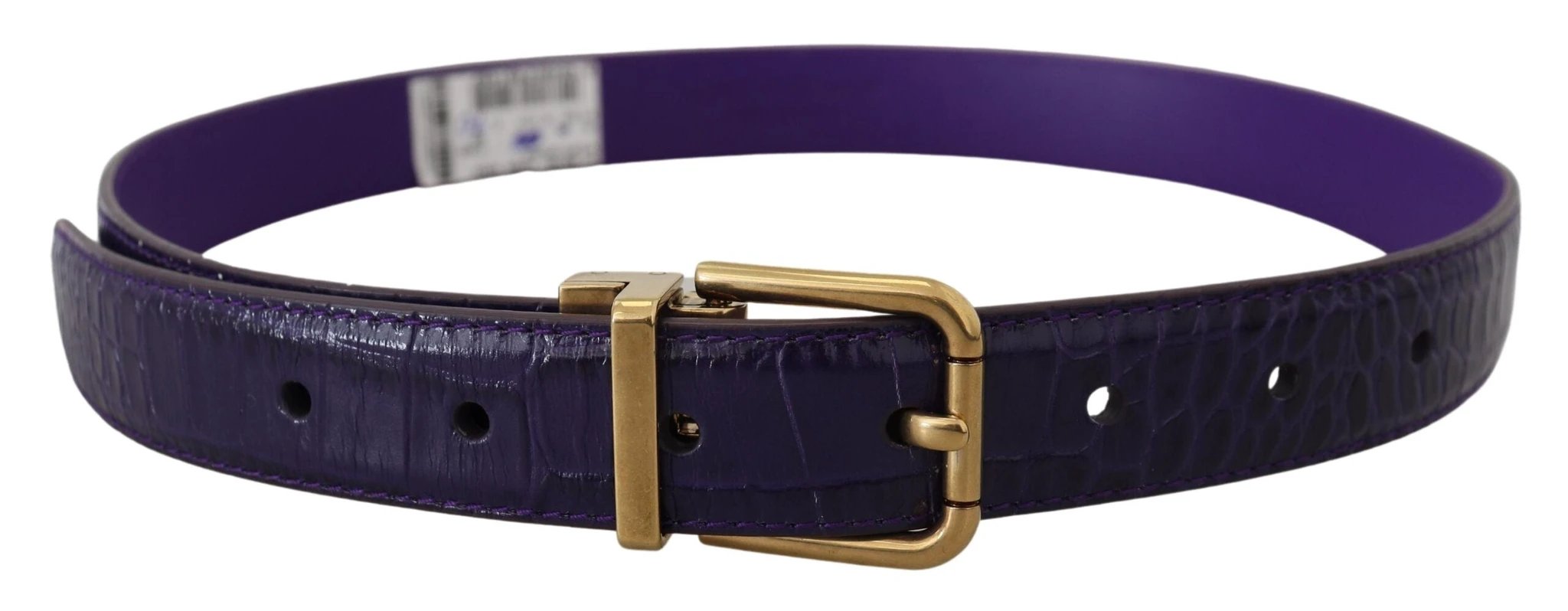 Dolce & Gabbana Purple Exotic Leather Gold Metal Buckle Belt by Dolce & Gabbana