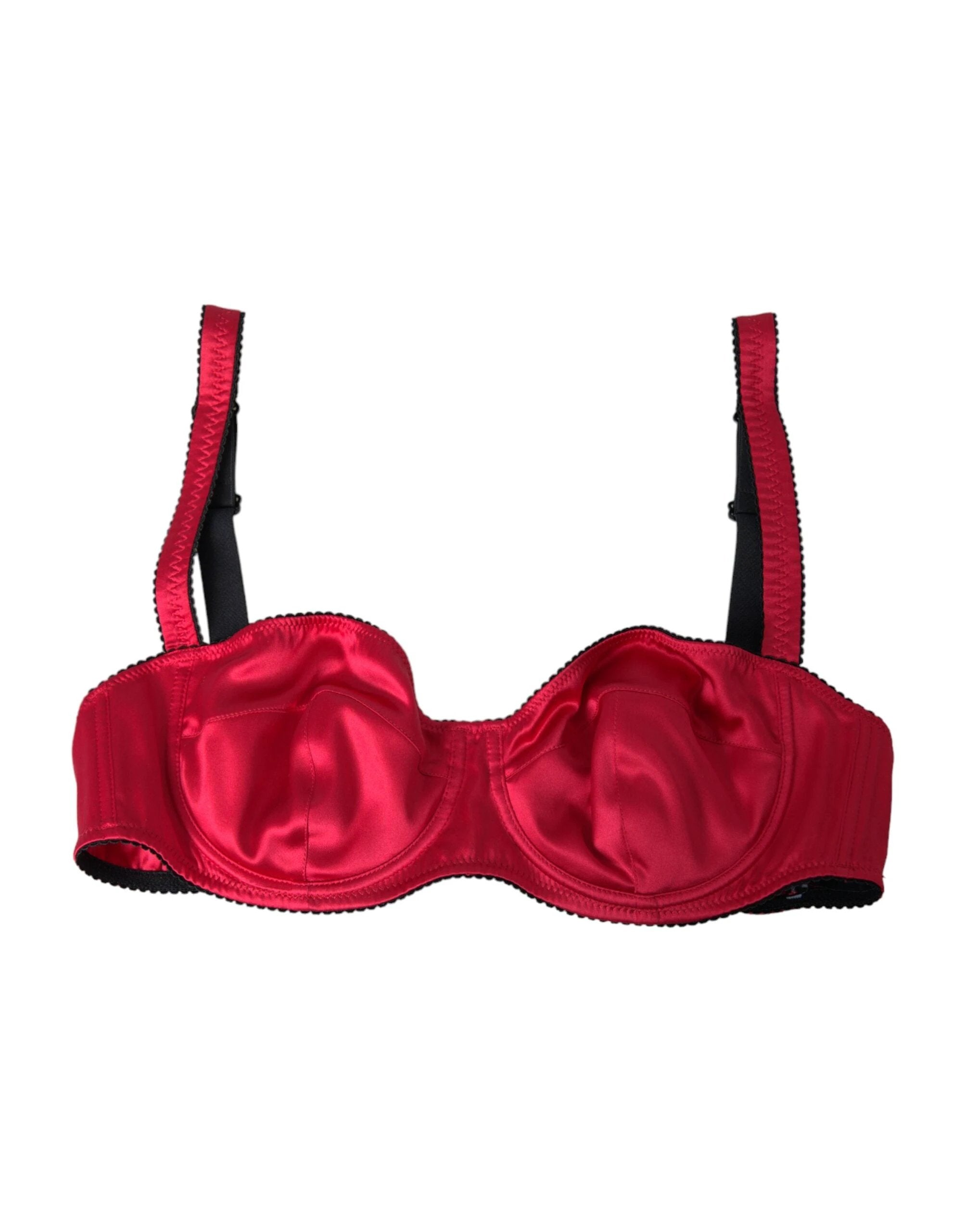 Dolce & Gabbana Bordeaux Silk Stretch Balconcino Bra Underwear by Dolce & Gabbana