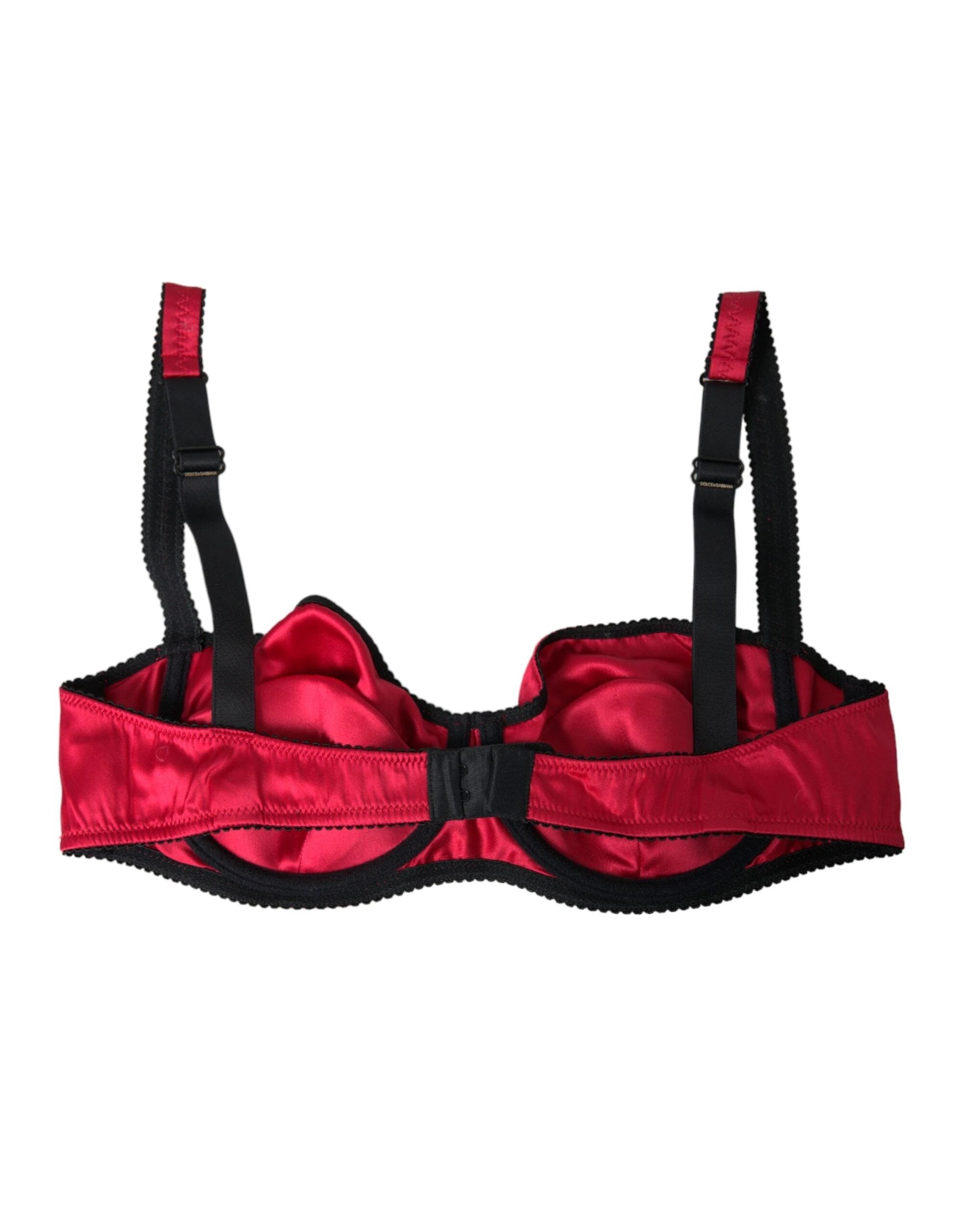 Dolce & Gabbana Bordeaux Silk Stretch Balconcino Bra Underwear by Dolce & Gabbana