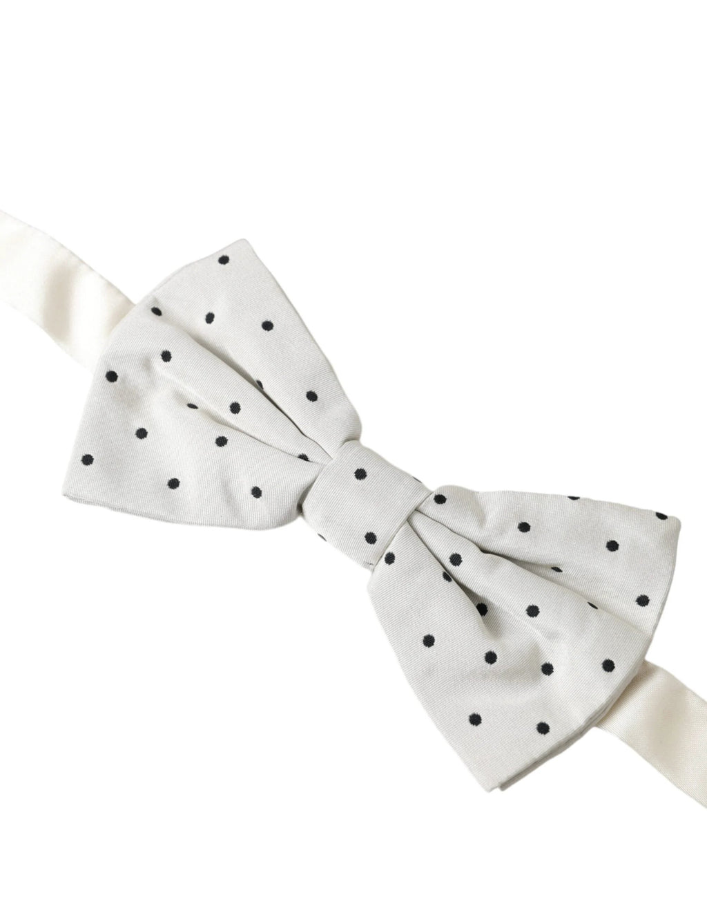 Dolce & Gabbana White Black Polka Dot Polyester Bow Tie Men by Dolce & Gabbana