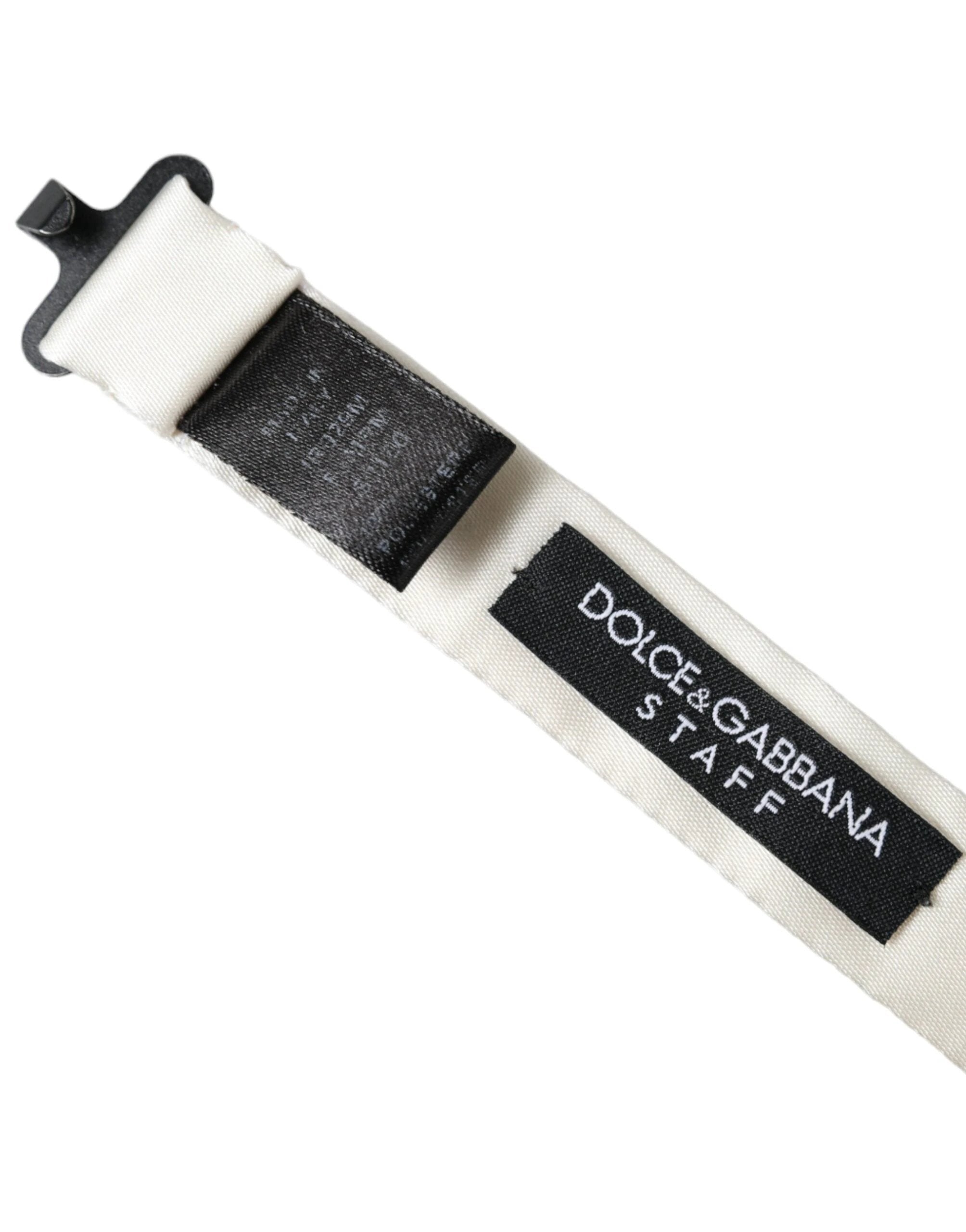 Dolce & Gabbana White Black Polka Dot Polyester Bow Tie Men by Dolce & Gabbana