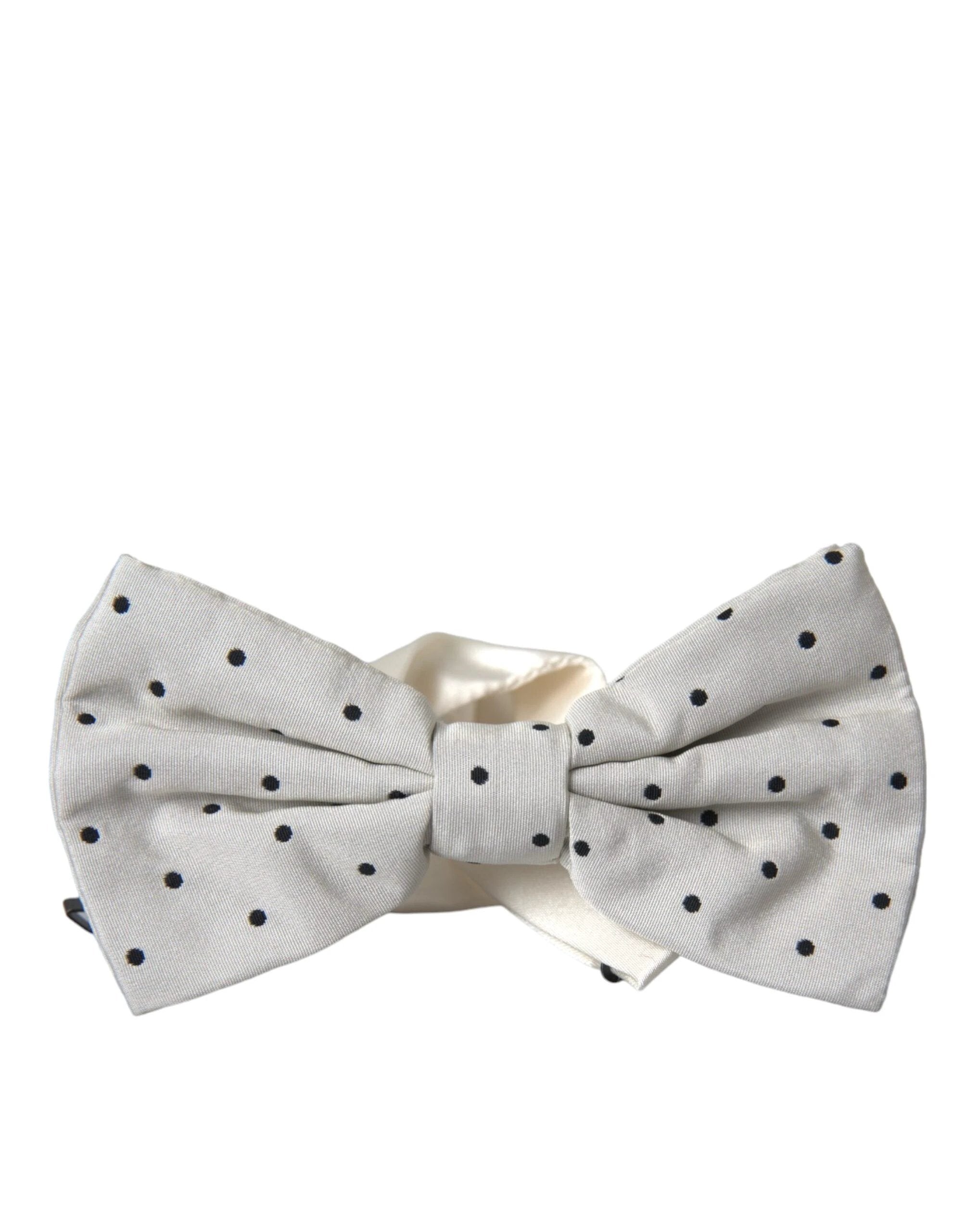 Dolce & Gabbana White Black Polka Dot Polyester Bow Tie Men by Dolce & Gabbana