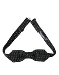 Dolce & Gabbana Black White Stitched Silk Men Neck Bow Tie by Dolce & Gabbana