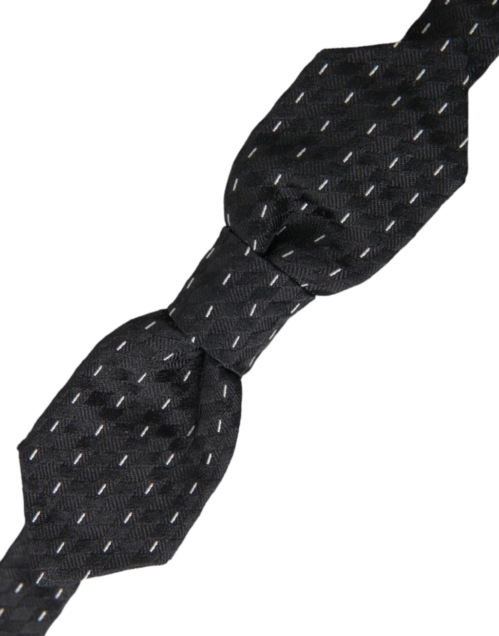 Dolce & Gabbana Black White Stitched Silk Men Neck Bow Tie by Dolce & Gabbana