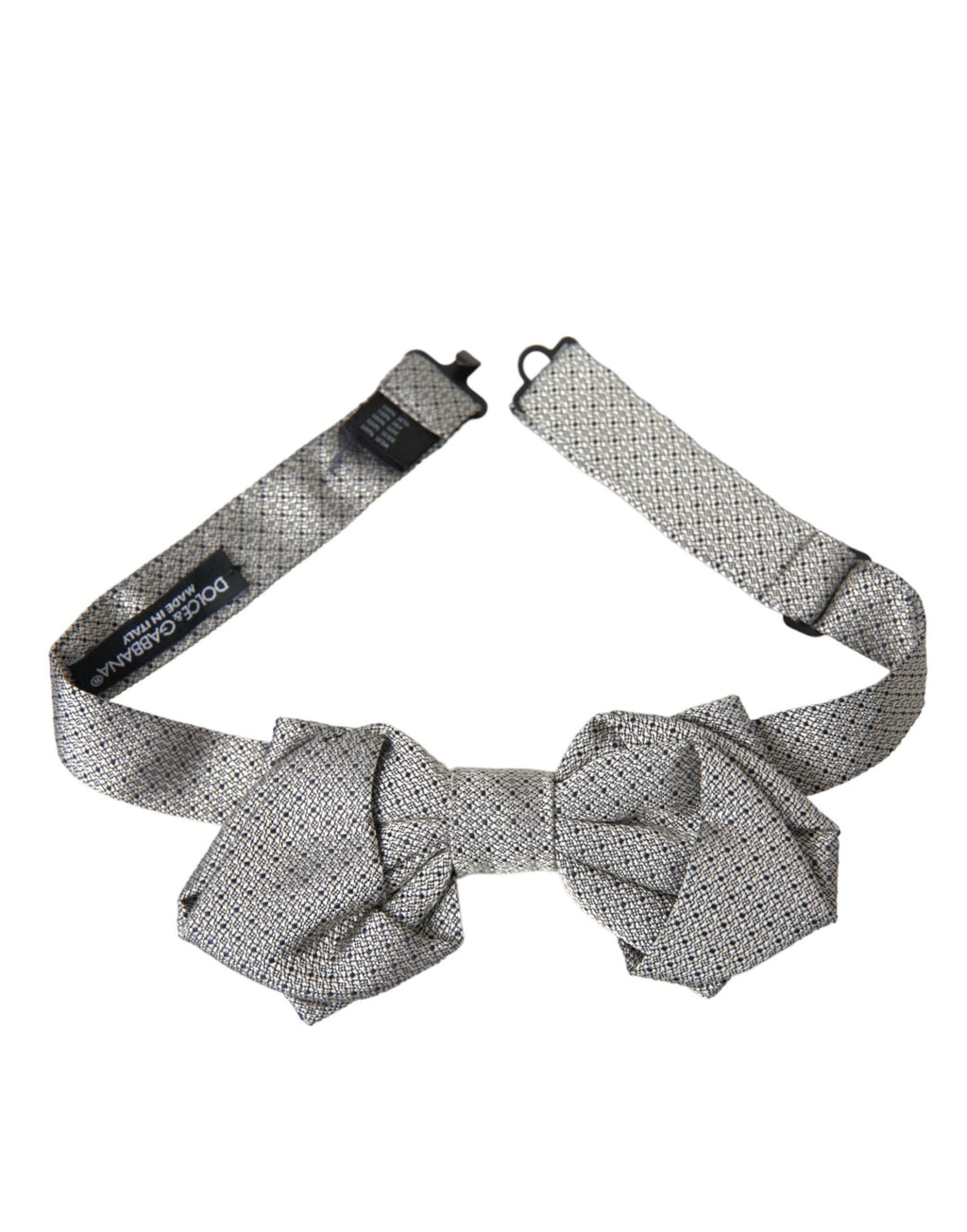 Dolce & Gabbana Gray Silk Adjustable Neck Men Bow Tie by Dolce & Gabbana