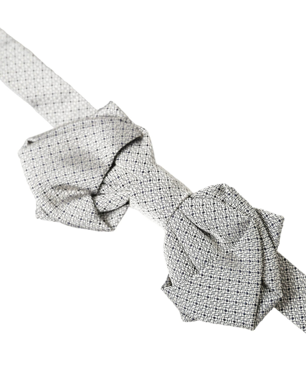 Dolce & Gabbana Gray Silk Adjustable Neck Men Bow Tie by Dolce & Gabbana