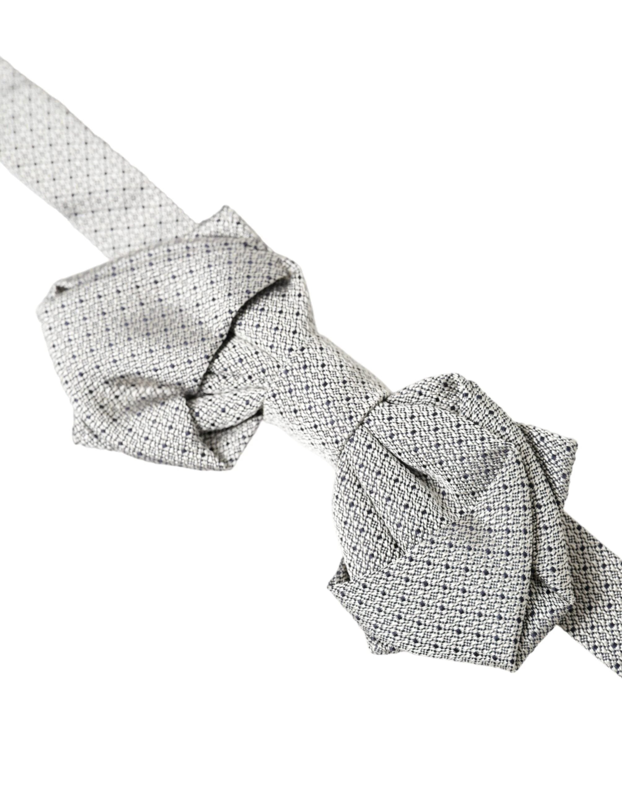 Dolce & Gabbana Gray Silk Adjustable Neck Men Bow Tie by Dolce & Gabbana
