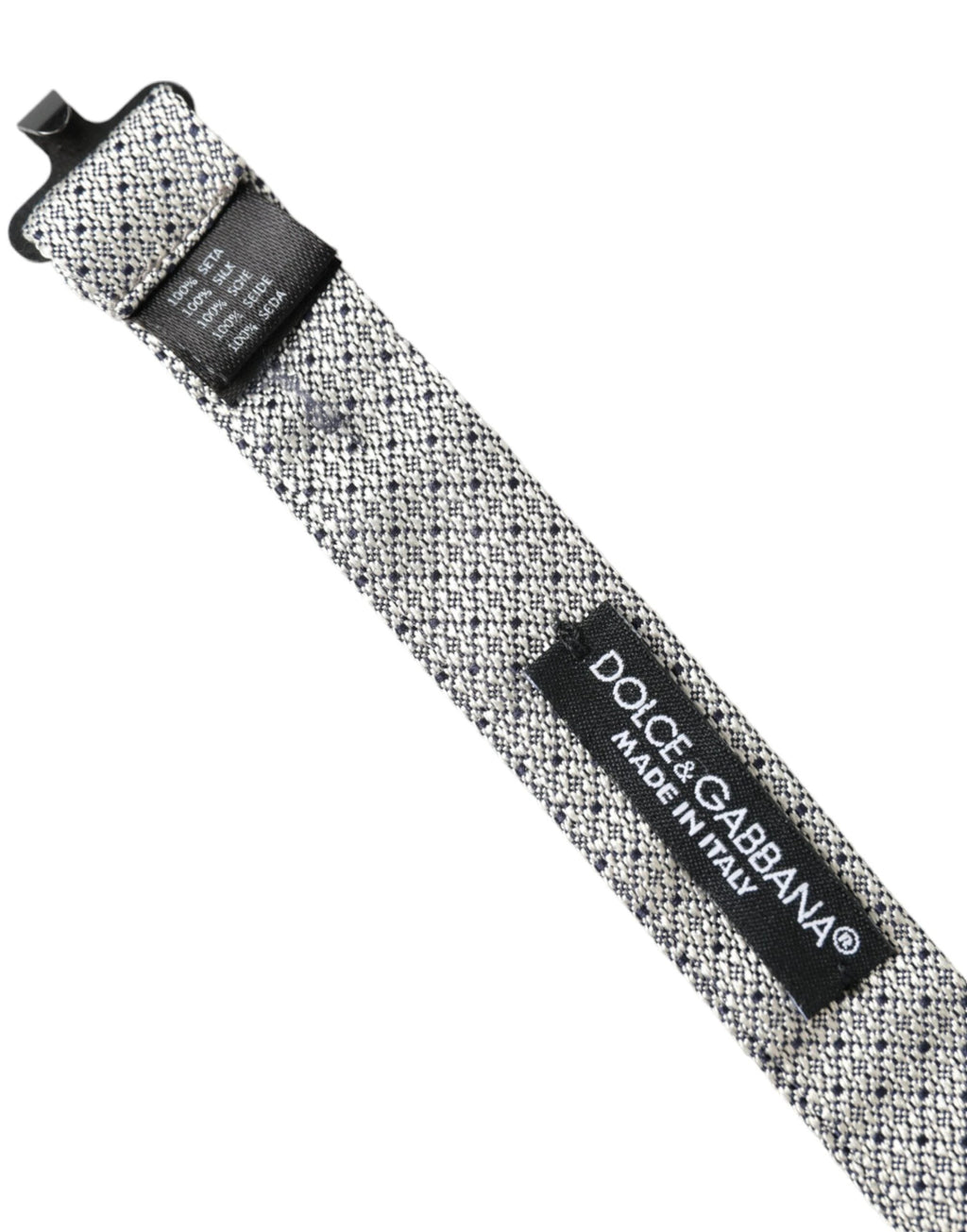 Dolce & Gabbana Gray Silk Adjustable Neck Men Bow Tie by Dolce & Gabbana