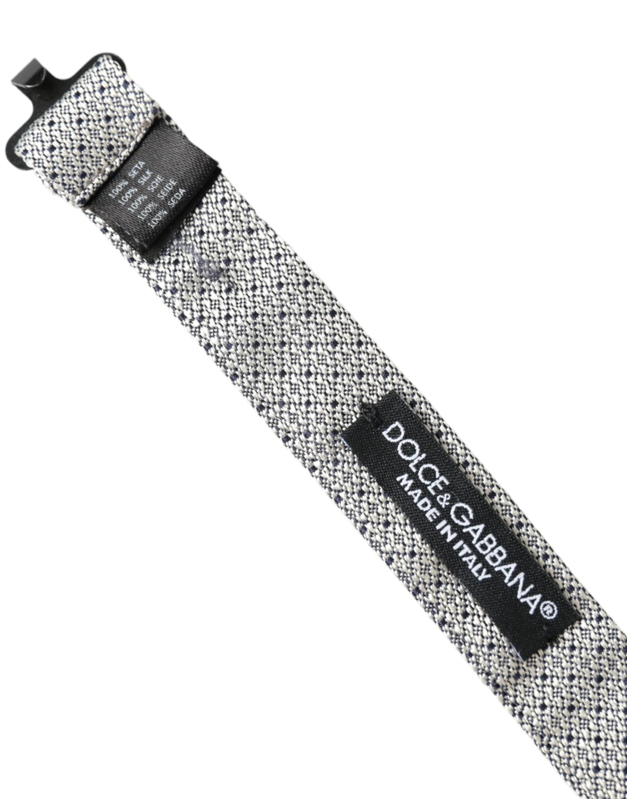 Dolce & Gabbana Gray Silk Adjustable Neck Men Bow Tie by Dolce & Gabbana