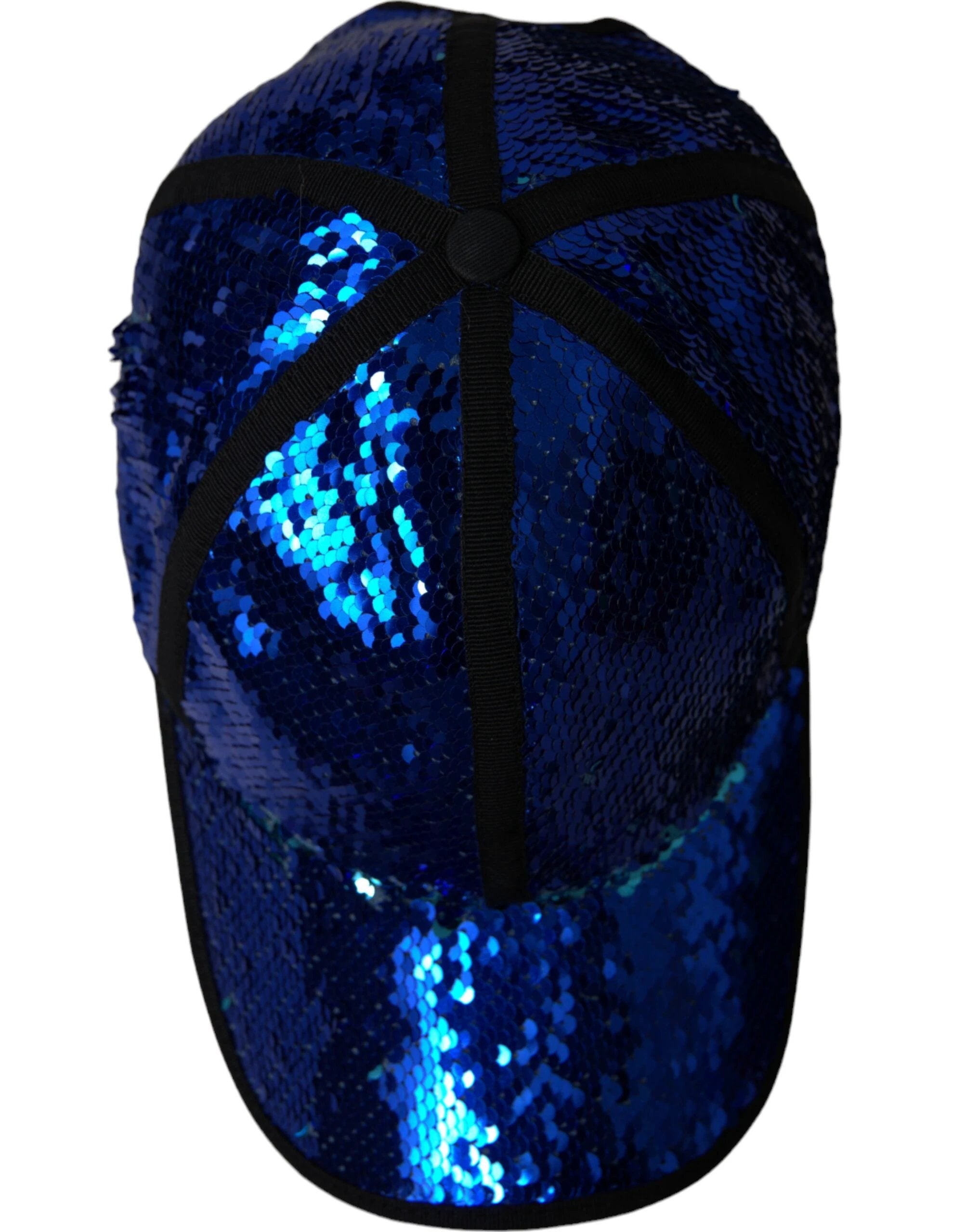 Dolce & Gabbana Royal Blue Sequin Baseball Hat Men by Dolce & Gabbana