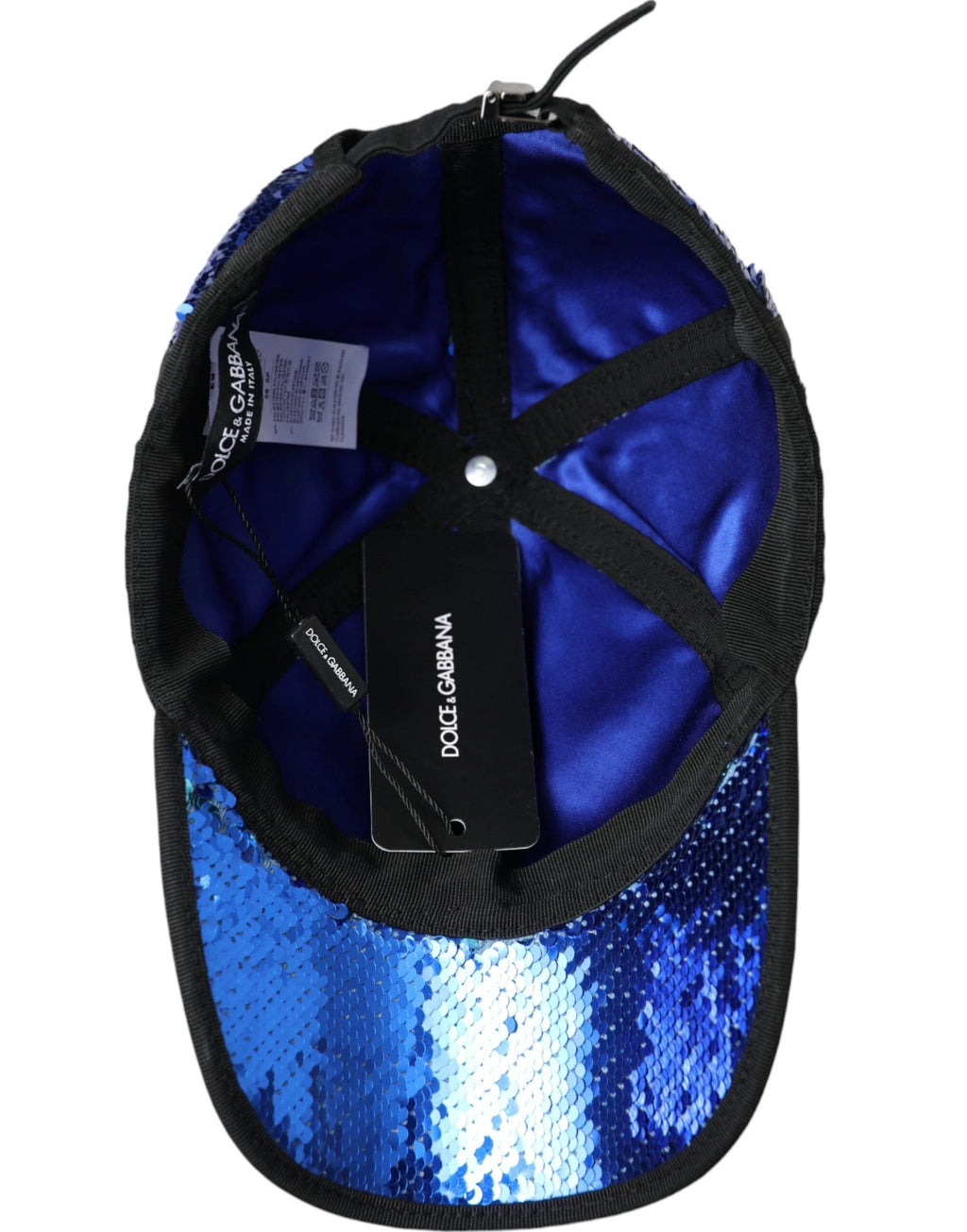 Dolce & Gabbana Royal Blue Sequin Baseball Hat Men by Dolce & Gabbana