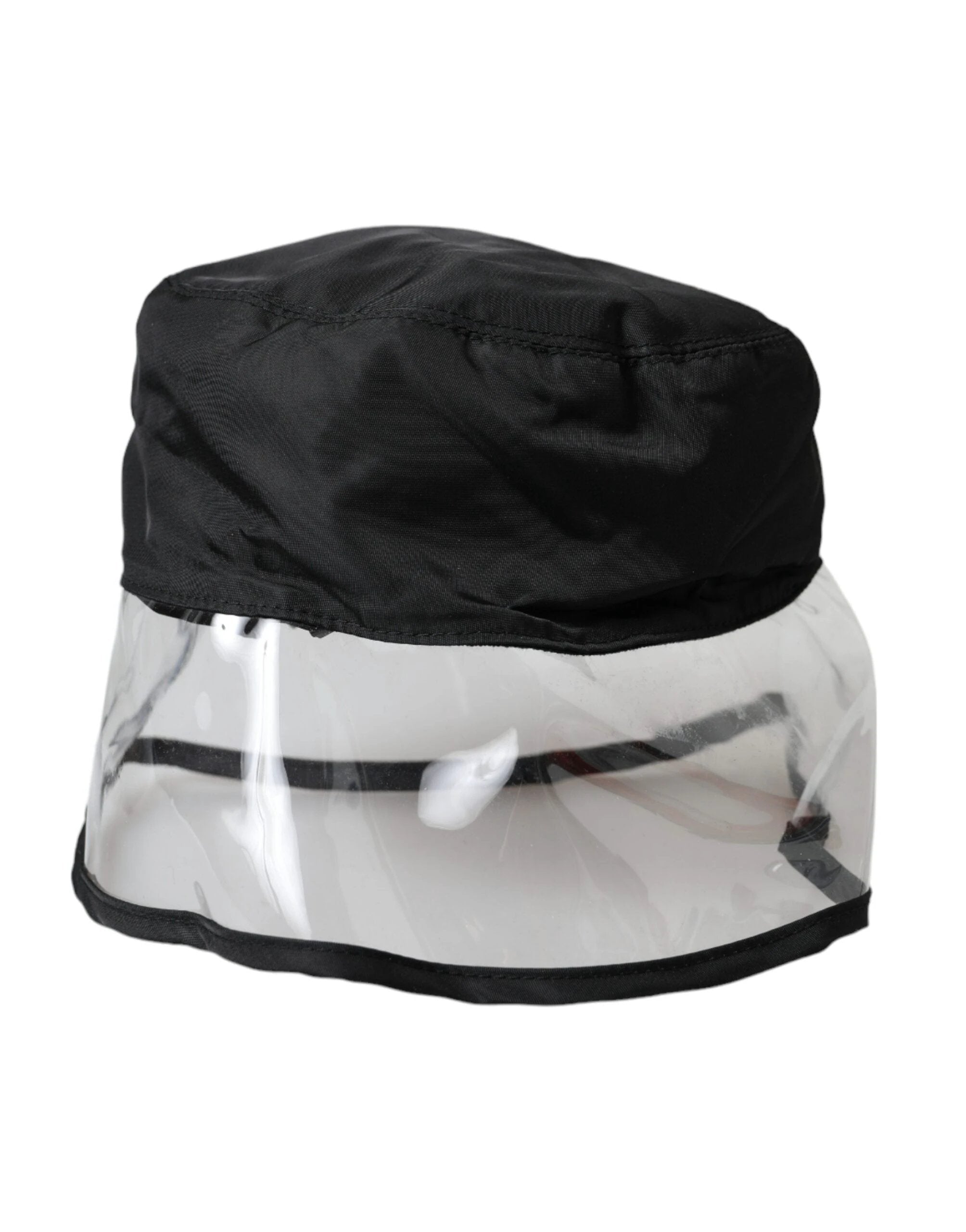 Dolce & Gabbana Black Polyester Plastic Bucket Hat Men by Dolce & Gabbana