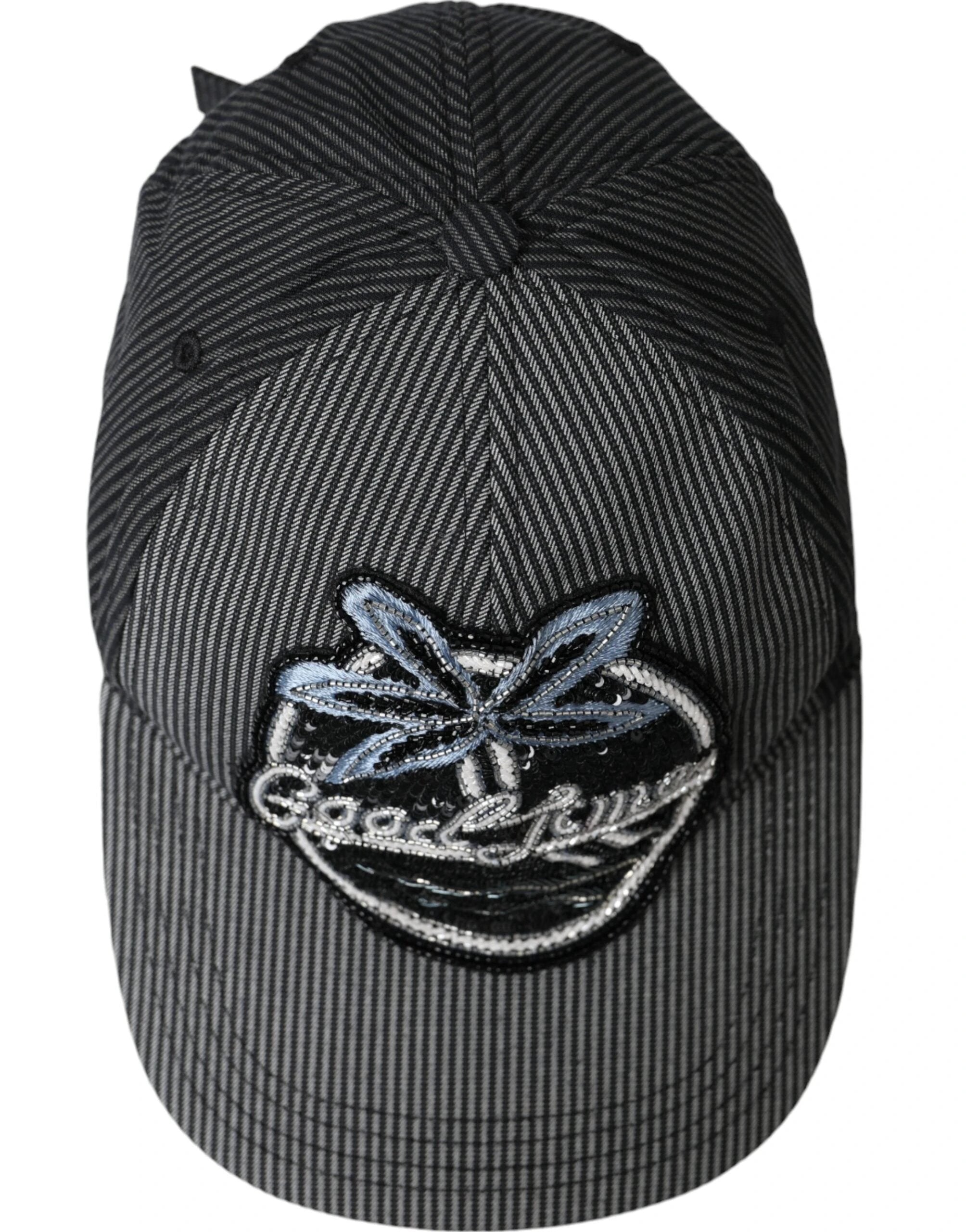 Dolce & Gabbana Black Cotton Embellished Baseball Hat Men by Dolce & Gabbana