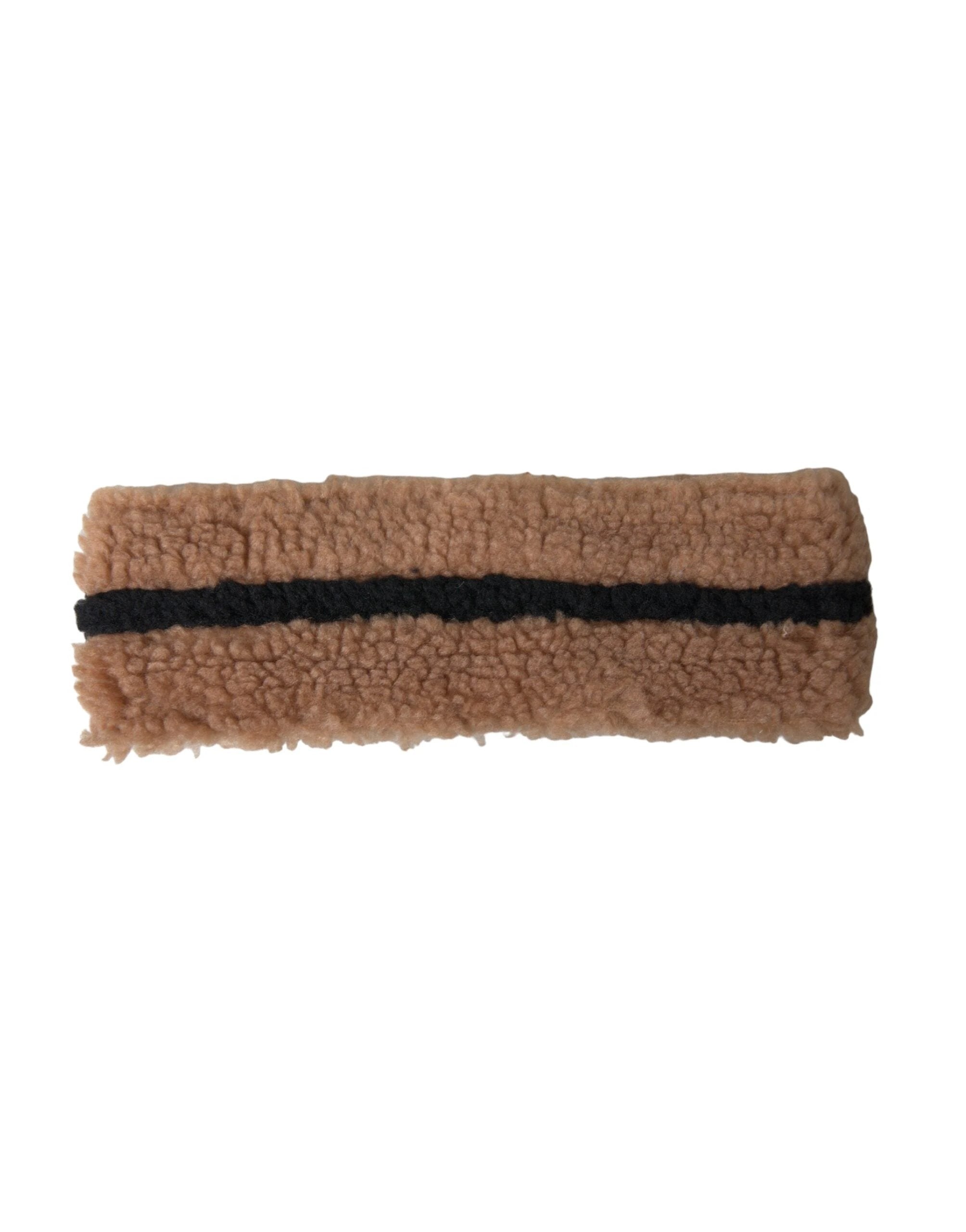 Dolce & Gabbana Brown Black Fleece Wool Head Band Hat Men by Dolce & Gabbana