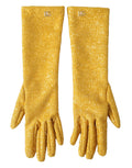 Dolce & Gabbana Gold Lurex Fantasia Mid Arm Length Gloves by Dolce & Gabbana